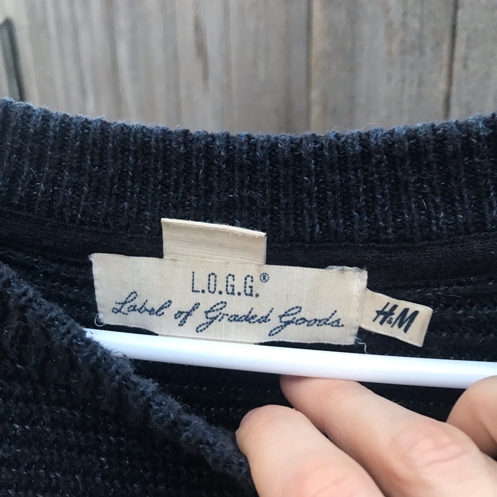 Logg H&M Navy Blue Thick Knit Sweater